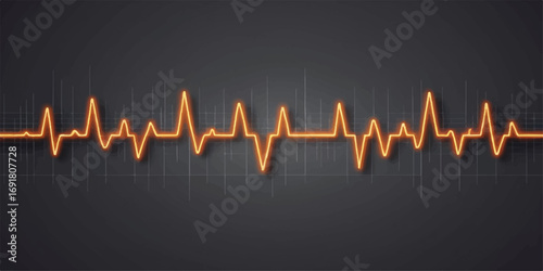 Green heart cardiogram wave on a medical monitor