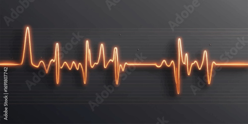 Healthy medical cardiogram graph showing a continuous EKG heartbeat on a monitor with a green wave line illustrating a normal pulse