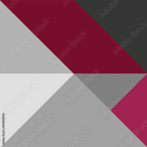 Geometric shapes with maroon gray and white colors abstract.