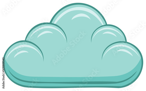 Puffy cartoon cloud illustration with a glossy and bubbly design