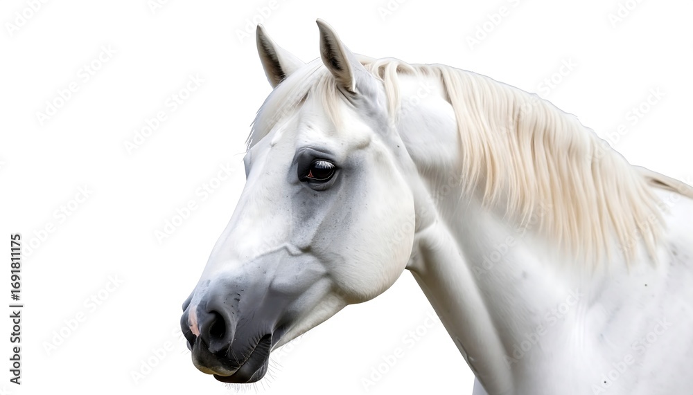 Obraz premium Close-up portrait of a white horse