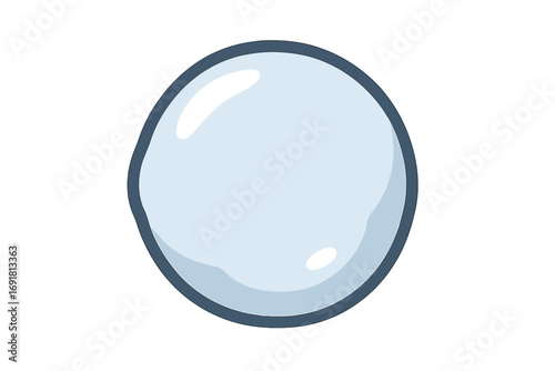 Snowball symbol vector cartoon illustration, flat style transparent background, winter snow sphere icon, cold weather design element, seasonal decorative graphic