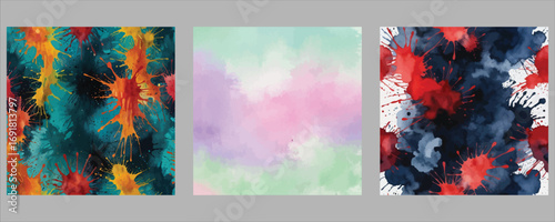 Abstract colorful blend art panels vibrant dynamic textures background designs