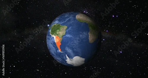 Argentina View from Space. Beautiful View of the Globe from Orbit Satellite

