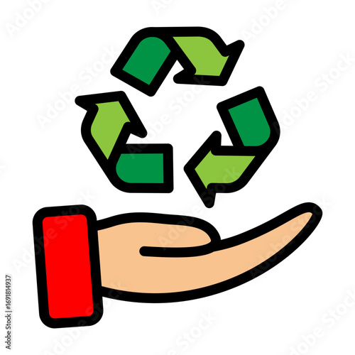 Responsible Disposal Vector Filled Icon Design