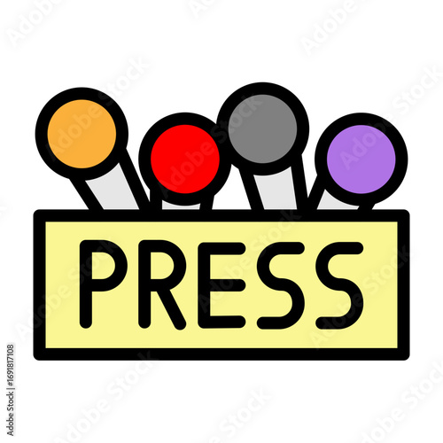 Press Conference Vector Filled Icon Design