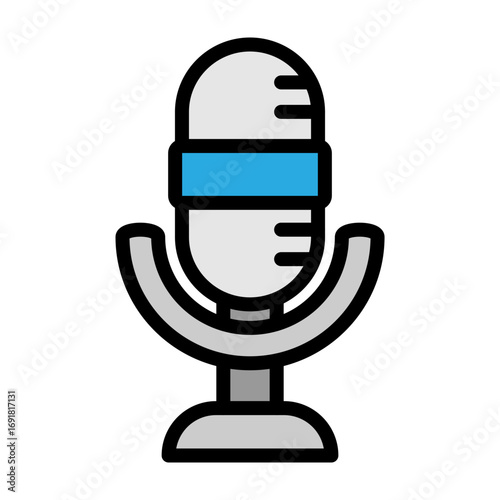 Microphone Vector Filled Icon Design