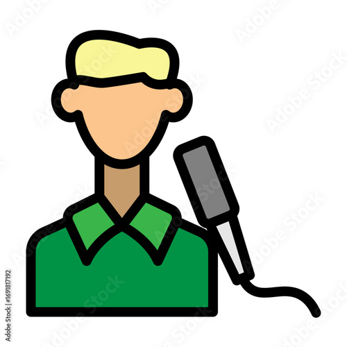 Interview Vector Filled Icon Design