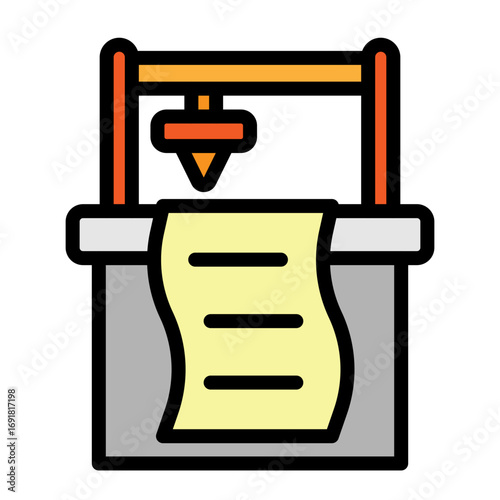 Printing Press Vector Filled Icon Design