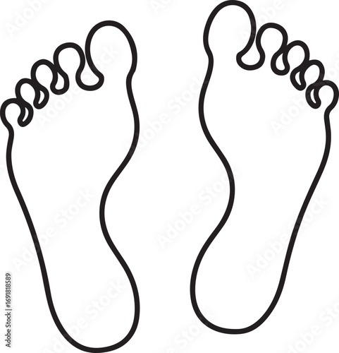 Outline of Human Footprints feet walking