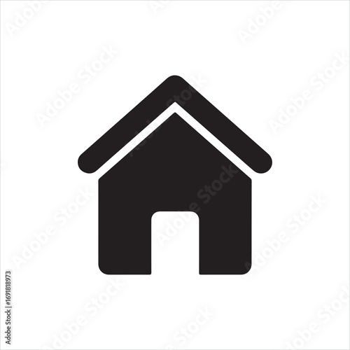 White background with a 3D architectural house icon, a concept for real estate business and residential property