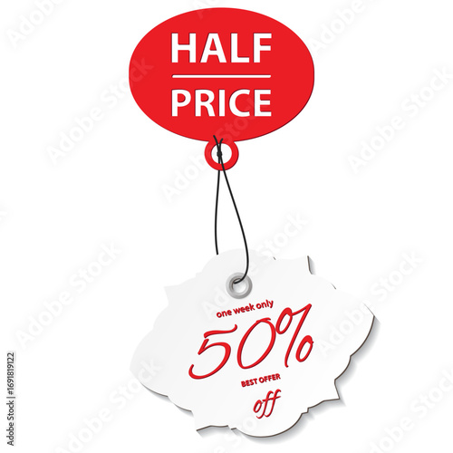 Half price best offer 50% concept vector design