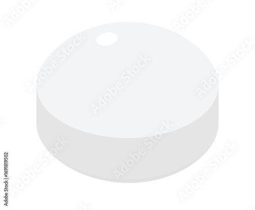 丸い形の白い錠剤のイラスト- 医療用の薬やサプリメント、違法ドラッグなどのシンプルなタブレットの素材