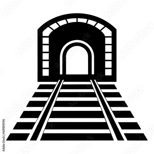 Railway Tunnel – Train Transportation and Underground Path Vector