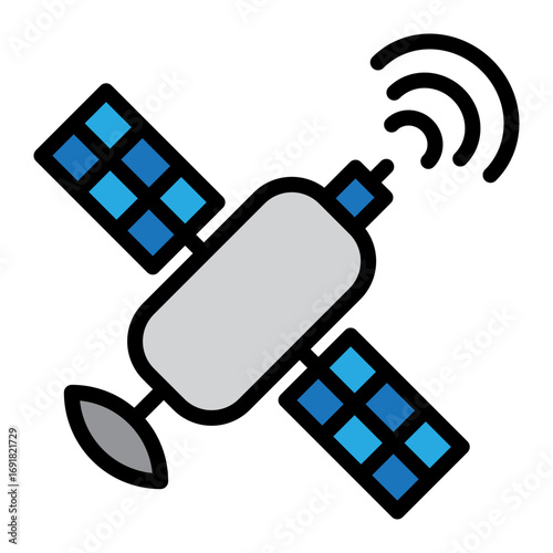 Remote Sensing Vector Filled Icon Design