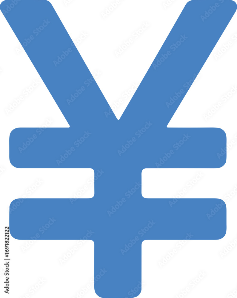 Obraz premium Simple Solid Yen Currency Symbol Illustration Design Isolated on White