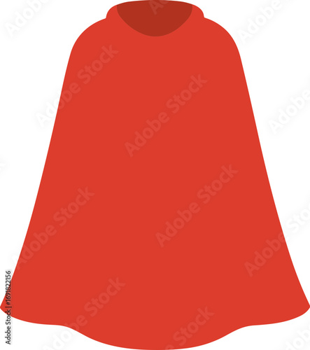 Simple Flat Style Solid Red Hero Cape Costume Illustration