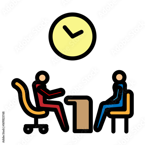 Interview Vector Filled Icon Design