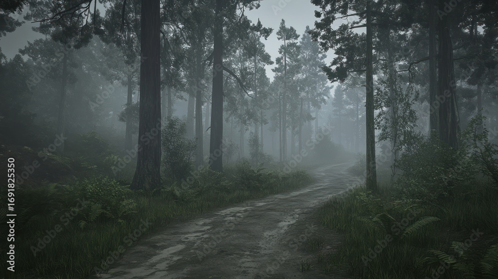 Fototapeta premium Misty forest path