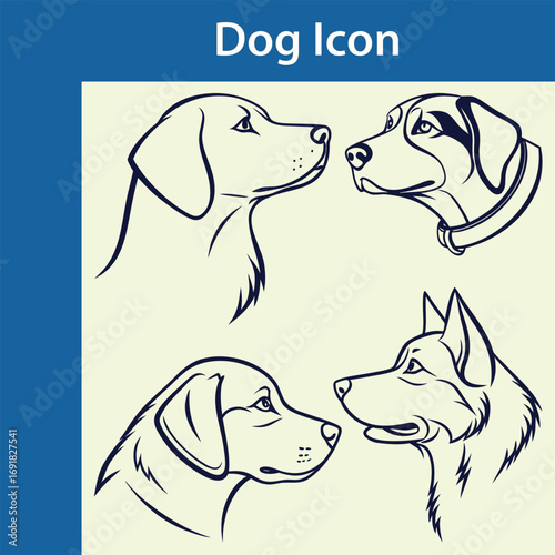 Charming illustrated dog portrait in vibrant colors perfect for pet lovers and graphic design projects
