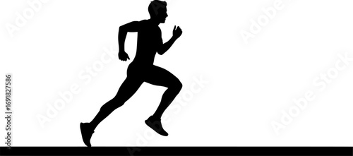 Minimalist silhouette of a person running, 