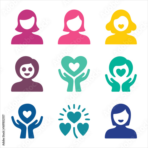 world kindness day vactor art icon pack colorful set icon banner and white backgrount
