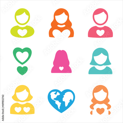 world kindness day vactor art icon pack colorful set icon banner and white backgrount