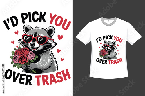 I,D Pick You Over Trash A Raccoon Western-Style Illustration