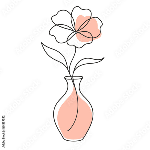 vector illustration of a vase with flowers