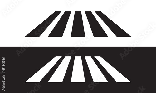 Crosswalk Lines. Pedestrian crossing icon. Zebra crossing. Vector illustration, crossover isolated on white background.
