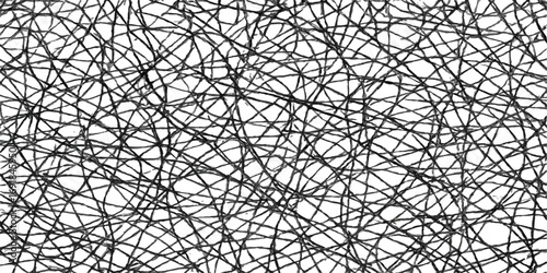 A seamless pattern of barbed wire and razor wire branches against a cold, snowy winter sky