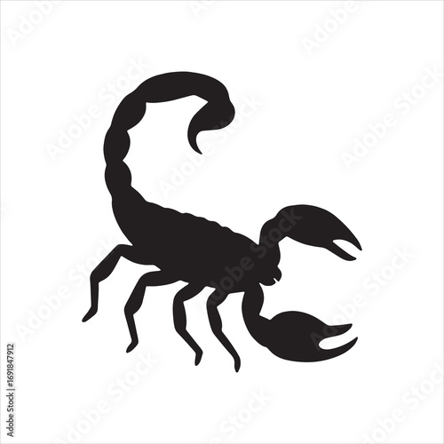  Silhouette scorpion in black detailed zodiac sign vector illustration