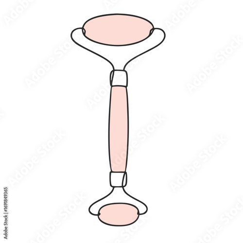 facial spa treatment roller, pastel soft pink 