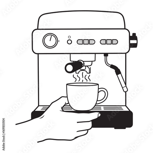 Fresh espresso brewing for morning coffee bliss