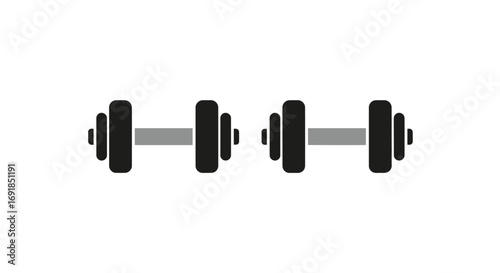 Pair of dumbbells fitness equipment icon for gym workout and weightlifting training vector