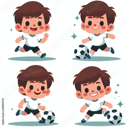 Boy playing soccer
