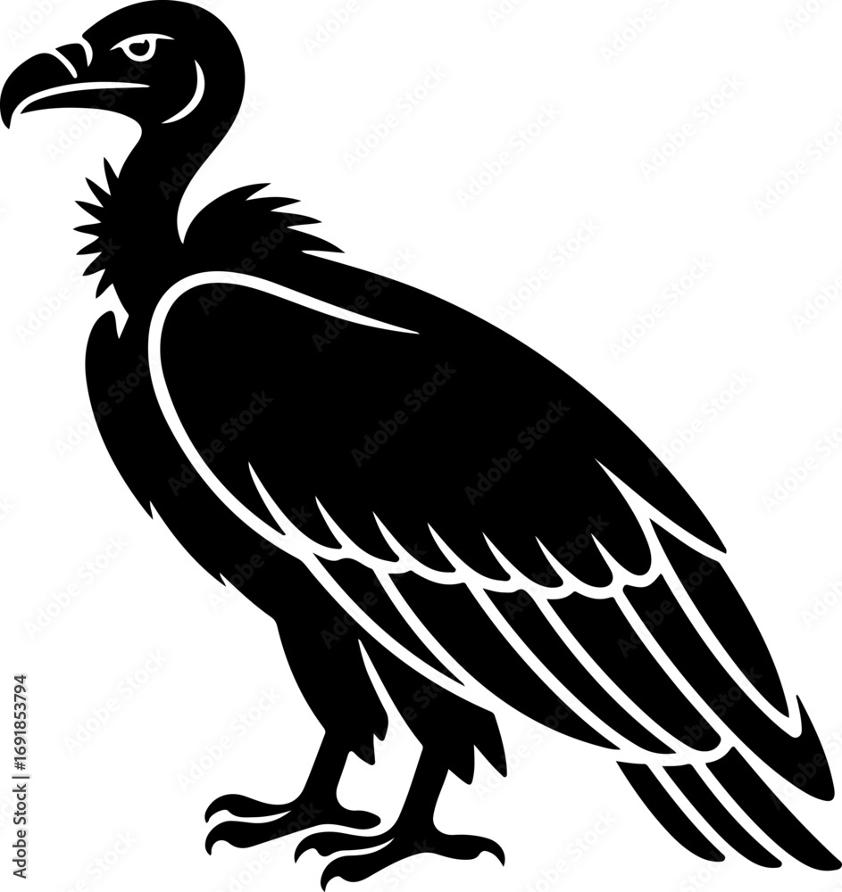 Fototapeta premium Vulture bird silhouette vector illustration