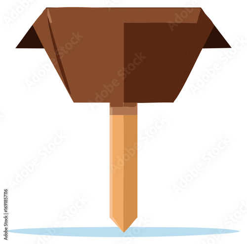 Wooden Tent Peg: Campground Gear Illustrated in Shades of Brown and Beige