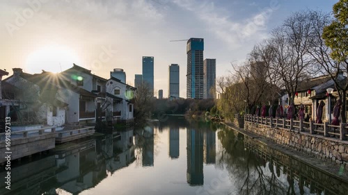 On August 17, 2023, the urban landscape of the High-tech Zone in Wuxi City, Jiangsu Province, China was captured.