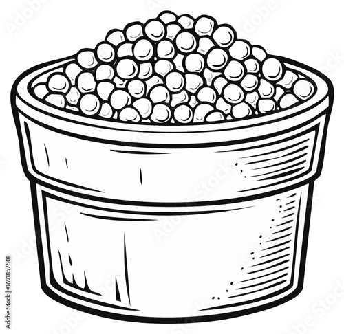 Caviar in a Bowl Illustration