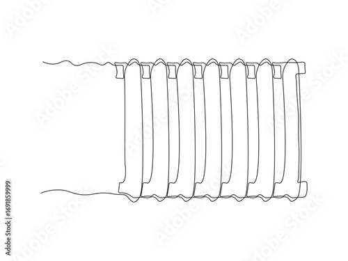 Abstract battery,radiator,heating,heater, continuous single one line art drawing sketch, logo