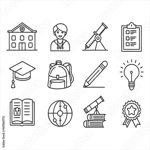 education icons set