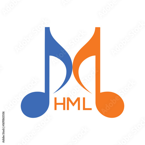HQA Music Company logo. HQA Company logo design for Musical Note and business. HQA Entertainment Branding best icon.
