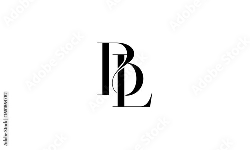 BL initial letters, monogram logo