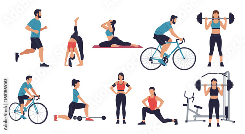 Healthy Lifestyle Fitness Exercise Illustration