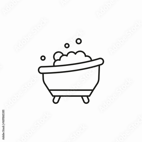 bathtub with bubbles icon sign vector