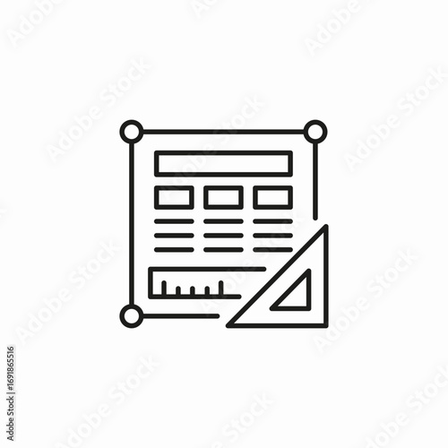calculating page ruler icon sign vector