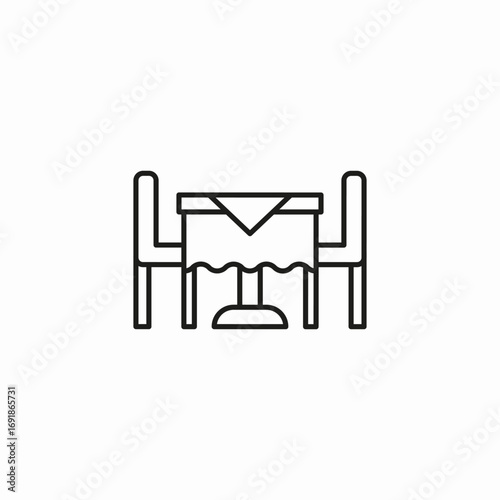 dining table chairs icon sign vector
