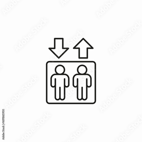 elevator with arrows icon sign vector