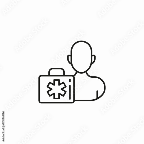 first aid person icon sign vector